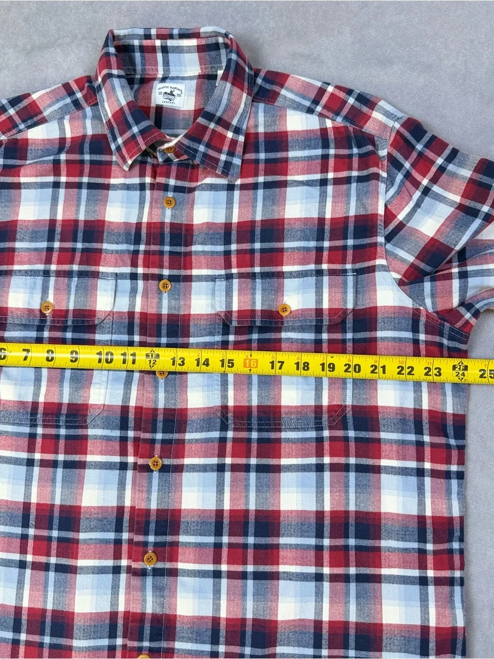 Atlantic Rancher Company Men’s XL Plaid Flannel Shirt Made in Portugal